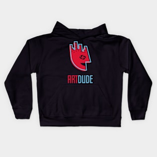 YourArtDude Logo In Red And Lt. Blue Kids Hoodie